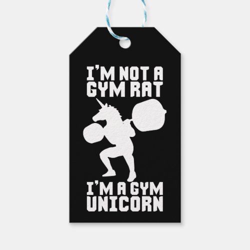 Gym Rat vs Gym Unicorn _ Funny Workout Inspiration Gift Tags