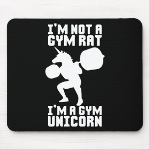 Gym Rat vs Gym Unicorn - Funny Workout Inspiration Mouse Pad