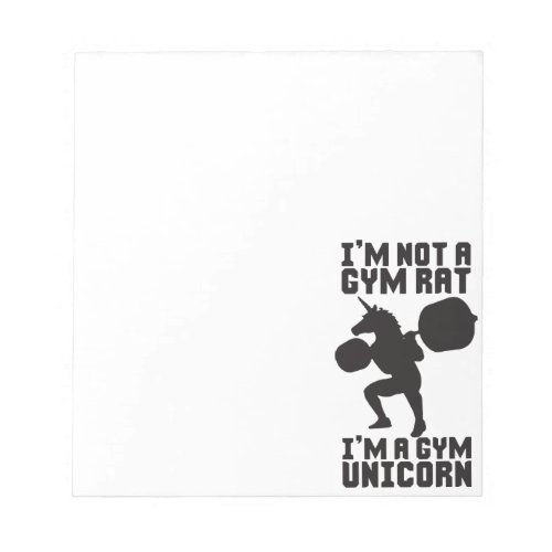 Gym Rat vs Gym Unicorn _ Funny Workout Inspiration Notepad