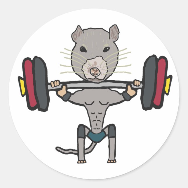 Gym Rat Weightlifting Classic Round Sticker (Front)