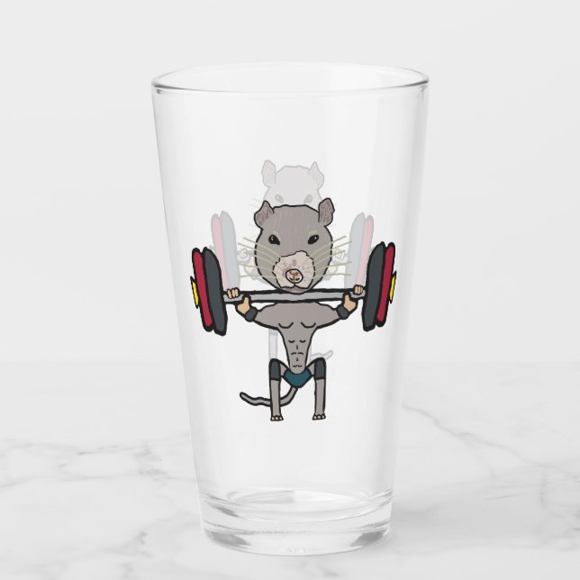 Gym Rat Weightlifting Glass (Front)