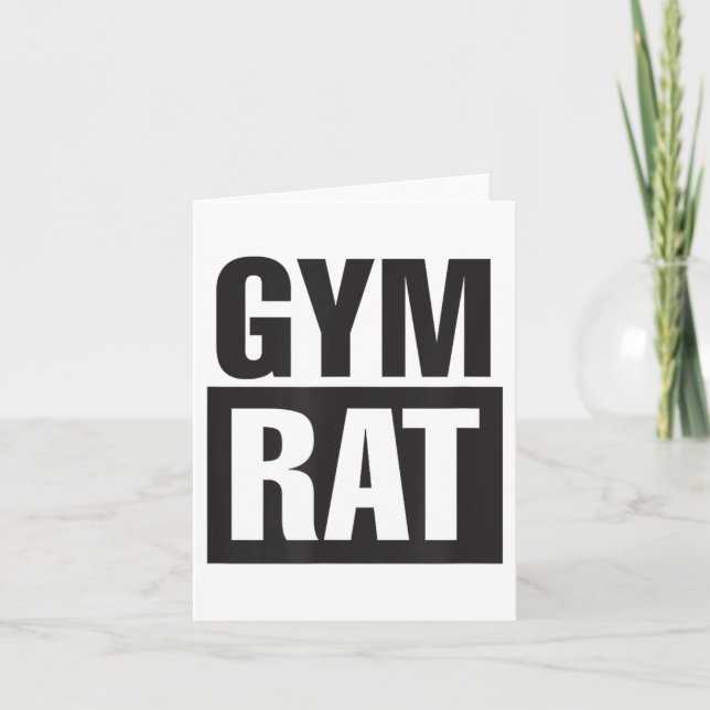 Gym Rat - Workout - Hustle - Fitness - Motivation  Card (Front)