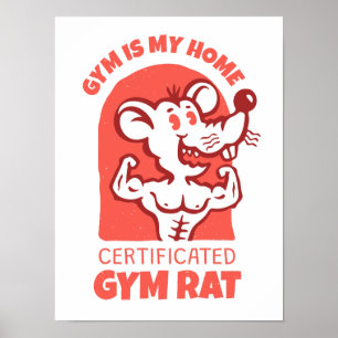 Gym Rats Poster. Funny Fitness Wall Art for Gym.