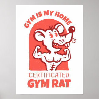 Gym Rats Poster. Funny Fitness Wall Art for Gym.