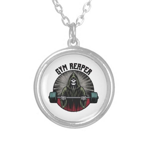 Gym Reaper Workout Silver Plated Necklace