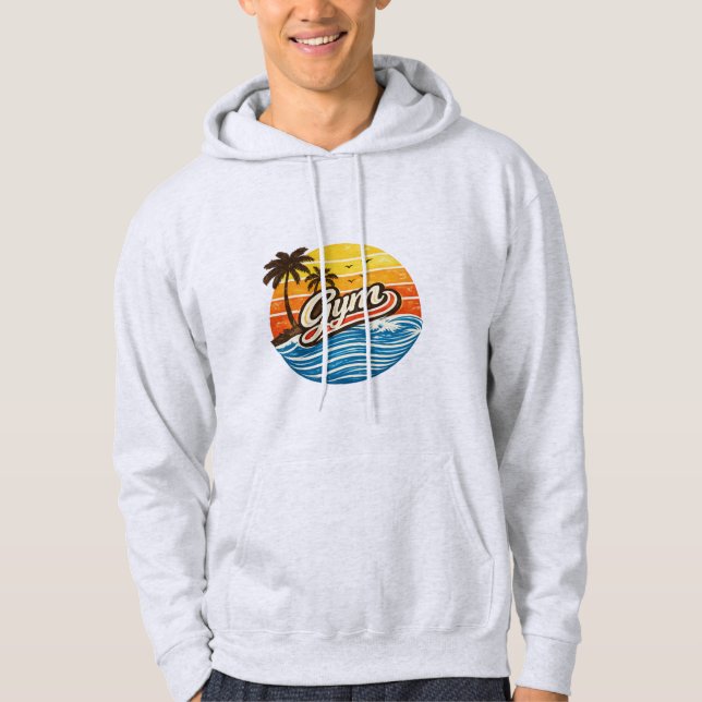 Gym Retro Sunset Design Hoodie (Front)