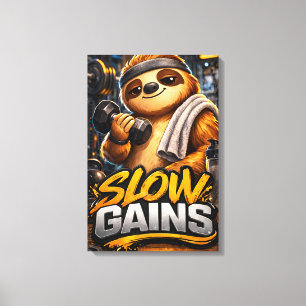 Gym Sloth - Critter Kingdom Canvas Print