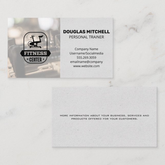 Gym | Spin Bike Logo Business Card (Front/Back)