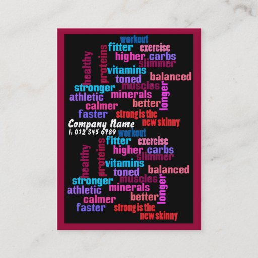 Customizable gym, sports club or trainer  business card