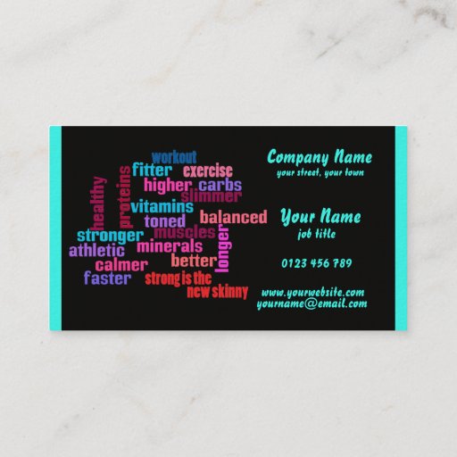 Customizable gym, sports club or trainer  business card 2