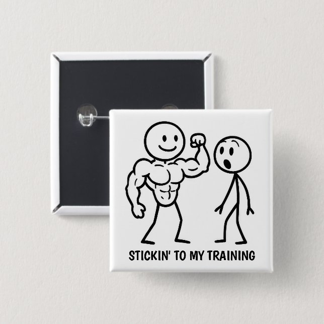 Gym Stick Figure Button (Front & Back)