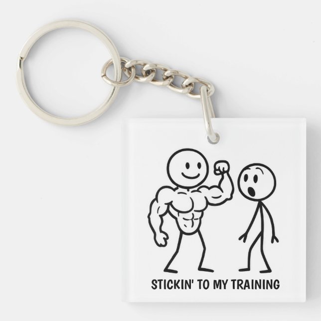 Gym Stick Figure Keychain (Front)