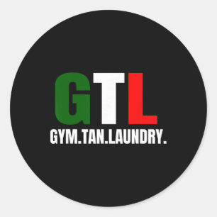 Gym Tan Laundry Gtl New Jersey Nj Shore Classic Round Sticker