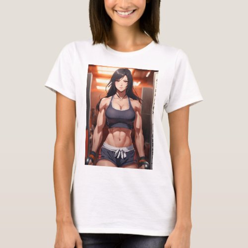  Gym Tattoo Girl Print t shirt