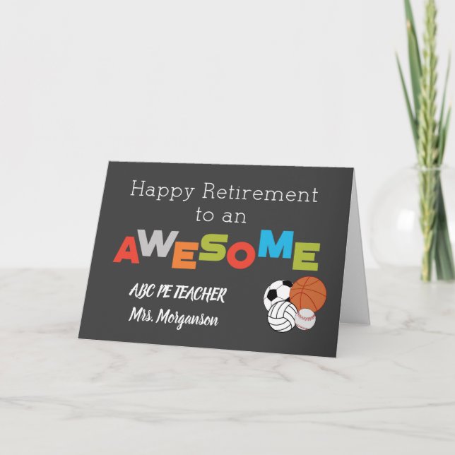 Gym Teacher Retirement Balls Awesome Customize Card (Front)