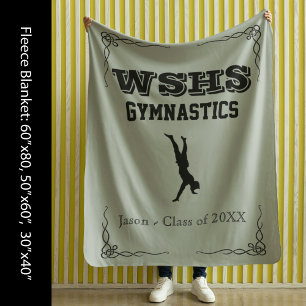 Gym Team Fleece Large Blanket Black Text for Guys
