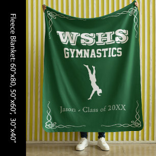 Gym Team Fleece Med Blanket White Text for Guys