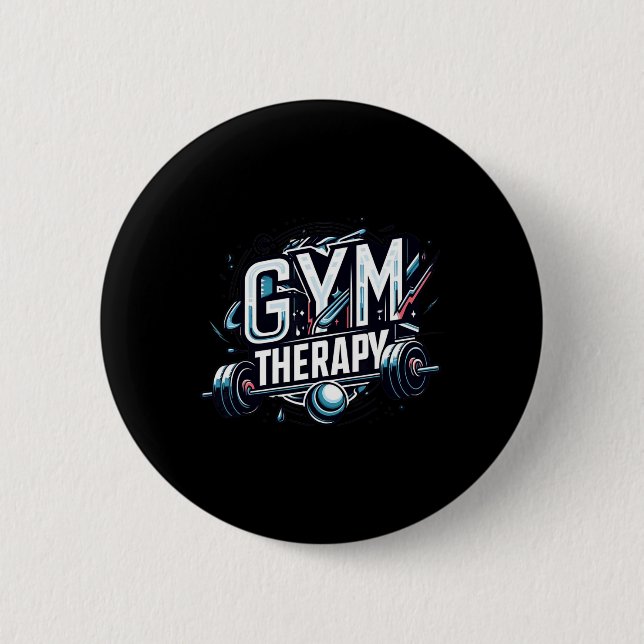 Gym Therapy Session - Bodybuilding Fitness Lifter  Button (Front)
