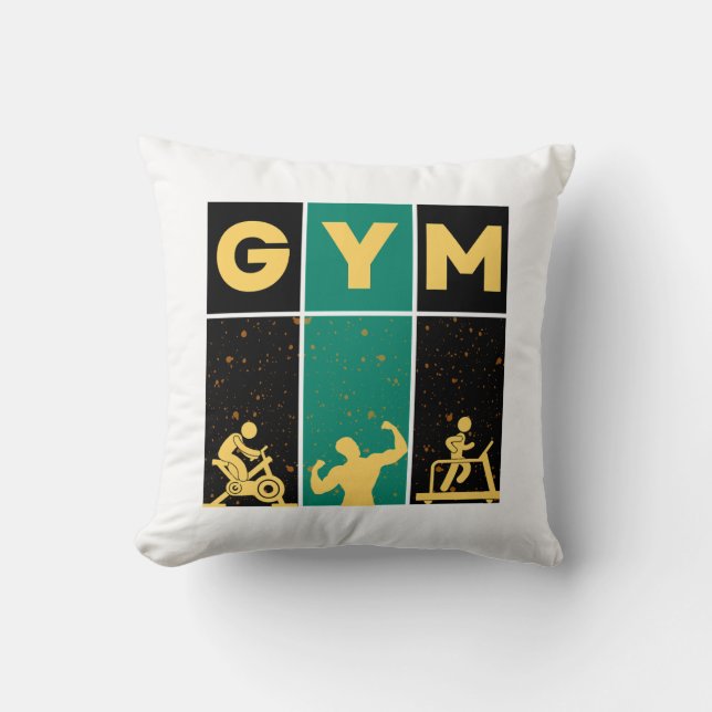 Gym Throw Pillow (Front)