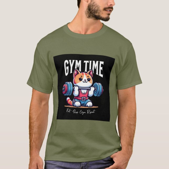"Gym Time: Sweat, Smile, Repeat T-Shirt" T-Shirt (Front)
