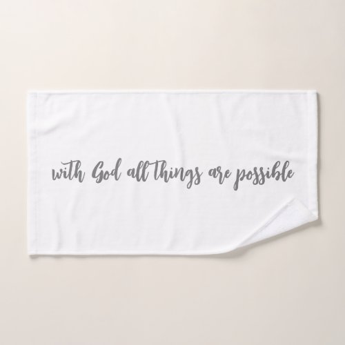 Gym towel With God all things are possible 