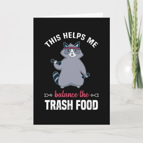 Gym Trash Panda Funny Raccoon Workout Card