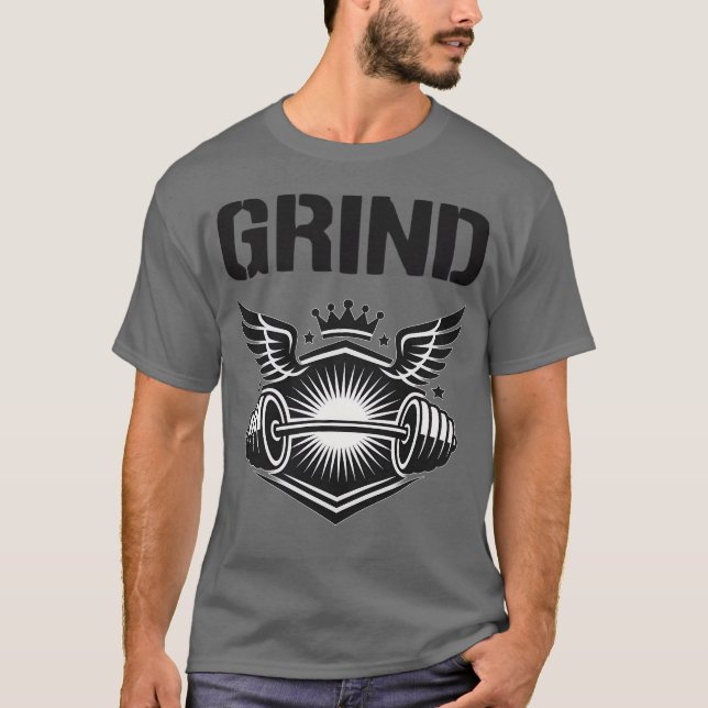 gym wear, bodybuilding, powerlifting, royal shield T-Shirt (Front)