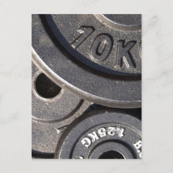Gym Weights Postcard by theunusual at Zazzle