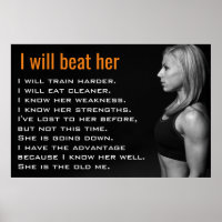 Gym Woman Muscles | Girl Workout Motivation Poster