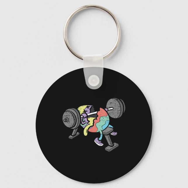 Gym Workout Easter Egg Hunting Funny Spring Men Wo Keychain (Front)