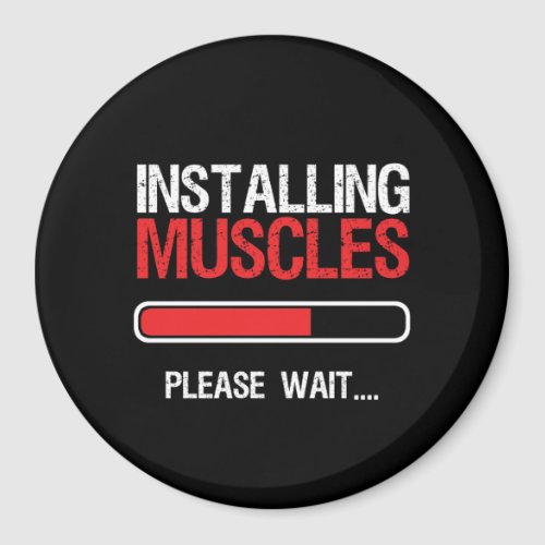 Gym Workout Fitness Body Builder Installing Muscle Magnet