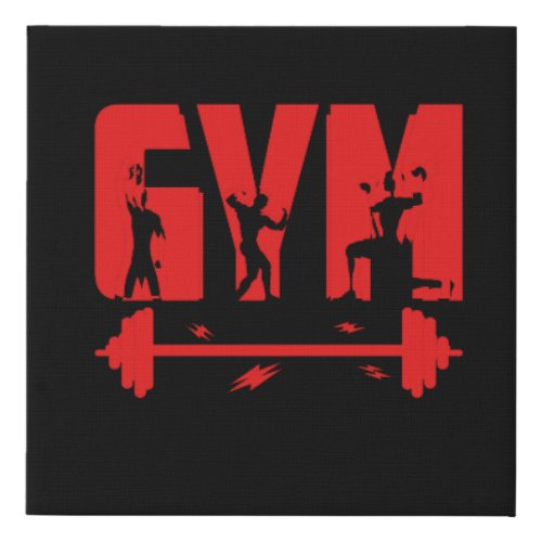 gym workout fitness faux canvas print