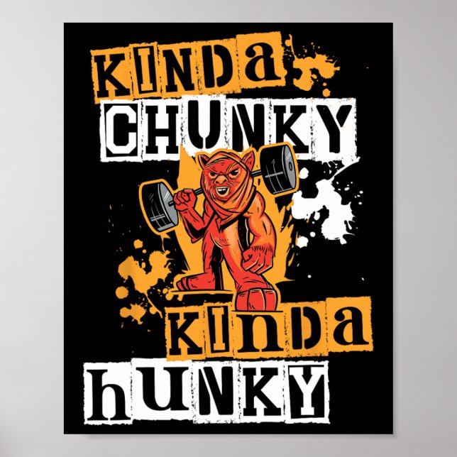 Gym Workout Fitness Funny Devil Uni Chunky-hunky W Poster (Front)