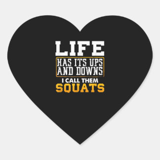 Gym Workout Weights Squat Men Women Heart Sticker