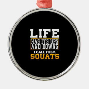 Gym Workout Weights Squat Men Women Metal Ornament