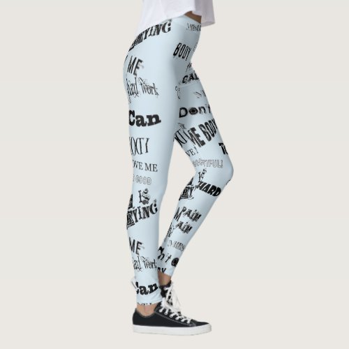 Gymgear Leggings _ Word Art with Positive Messages