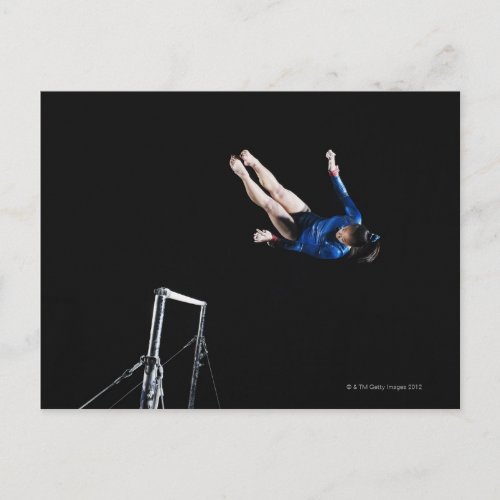 Gymnast 16_17 dismounting uneven bars postcard