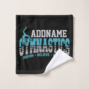 Gymnast ADD NAME Gymnastics Team Backbend Kickover Bath Towel Set