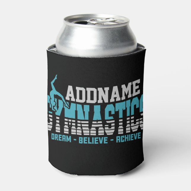 Gymnast ADD NAME Gymnastics Team Backbend Kickover Can Cooler (Can Front)