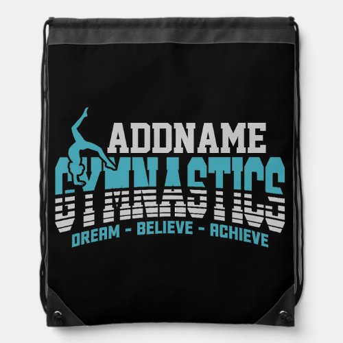 Gymnast ADD NAME Gymnastics Team Backbend Kickover Drawstring Bag