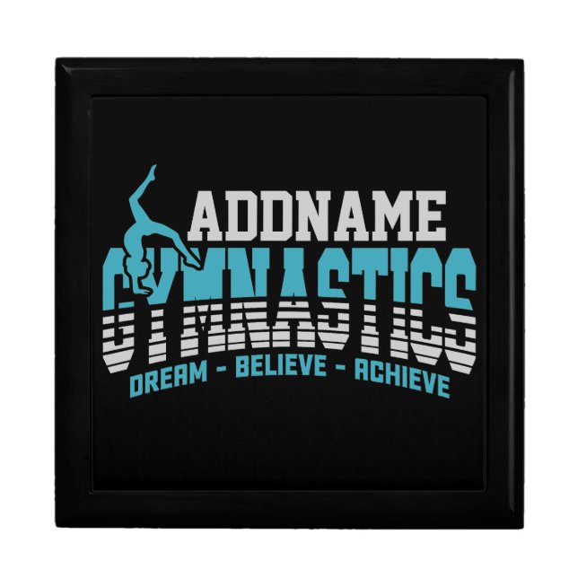 Gymnast ADD NAME Gymnastics Team Backbend Kickover Gift Box (Front)