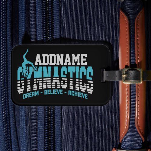 Gymnast ADD NAME Gymnastics Team Backbend Kickover Luggage Tag