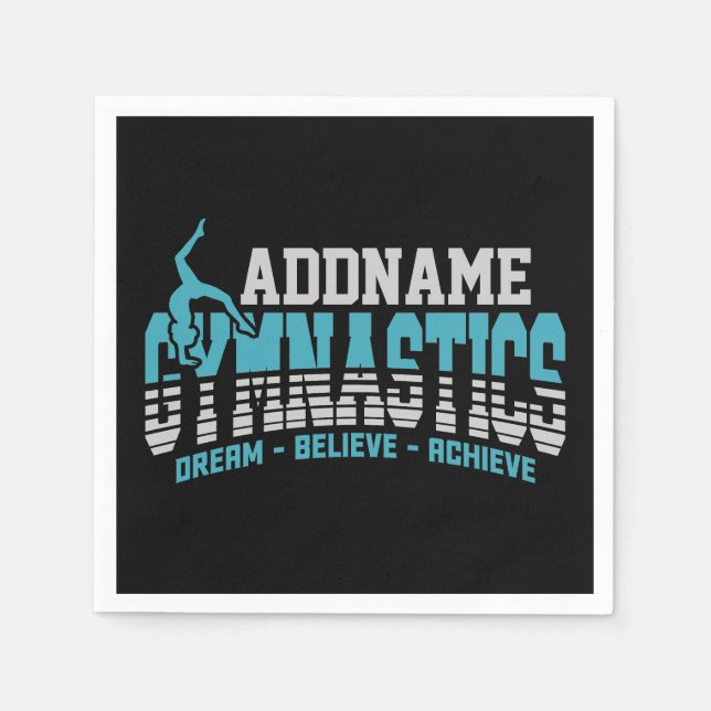 Gymnast ADD NAME Gymnastics Team Backbend Kickover Napkins (Front)