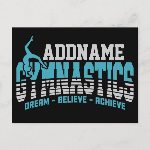 Gymnast ADD NAME Gymnastics Team Backbend Kickover Postcard