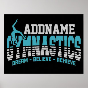 Gymnast ADD NAME Gymnastics Team Backbend Kickover Poster