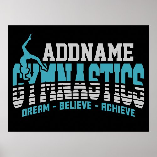 Gymnast ADD NAME Gymnastics Team Backbend Kickover Poster