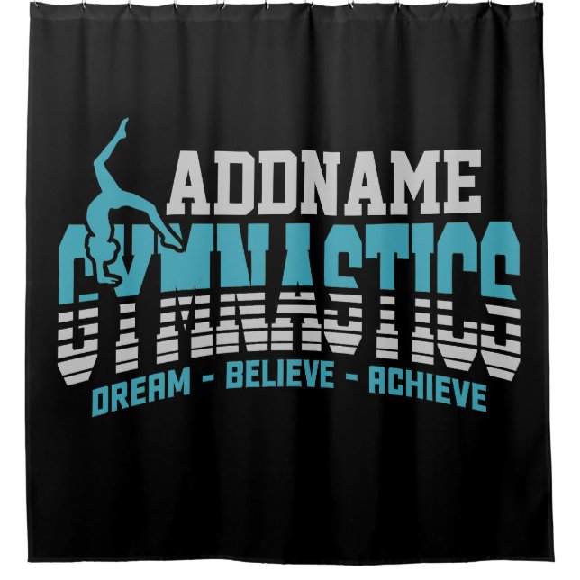 Gymnast ADD NAME Gymnastics Team Backbend Kickover Shower Curtain (Front)