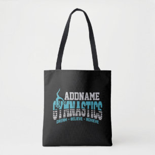 Gymnast ADD NAME Gymnastics Team Backbend Kickover Tote Bag