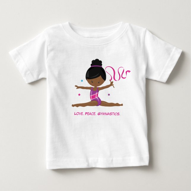 Gymnast-African American Baby T-Shirt (Front)