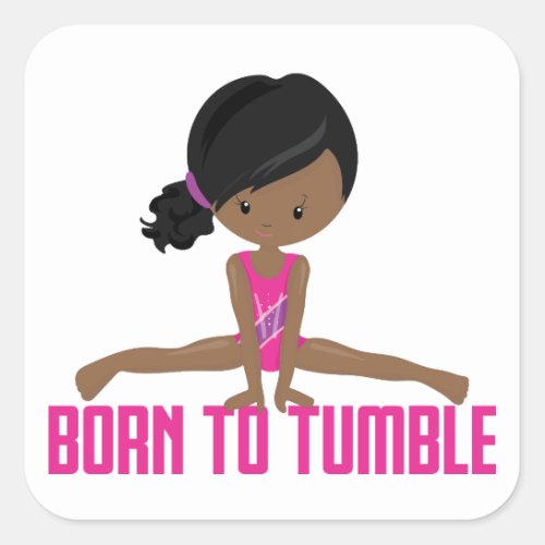 Gymnast _ African American Square Sticker